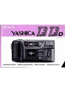 Yashica T 3 manual. Camera Instructions.